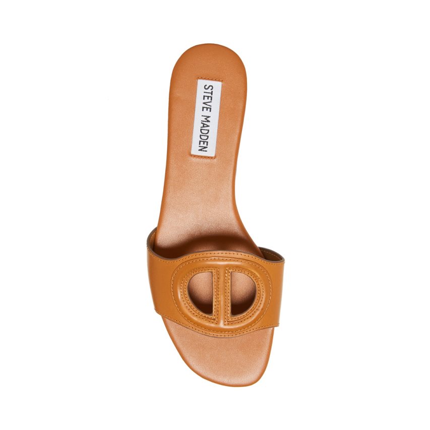 Sandalias de Diapositivas Steve Madden Kylah Cuero Mujer Marrones | ES PV1380